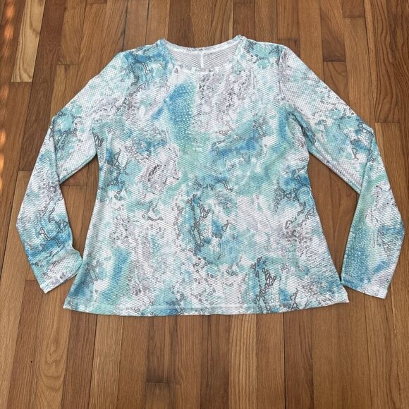 Sofibella Air Flow Mesh Top UPF Tennis Pickleball Green Size 1X - Picture 2 of 4